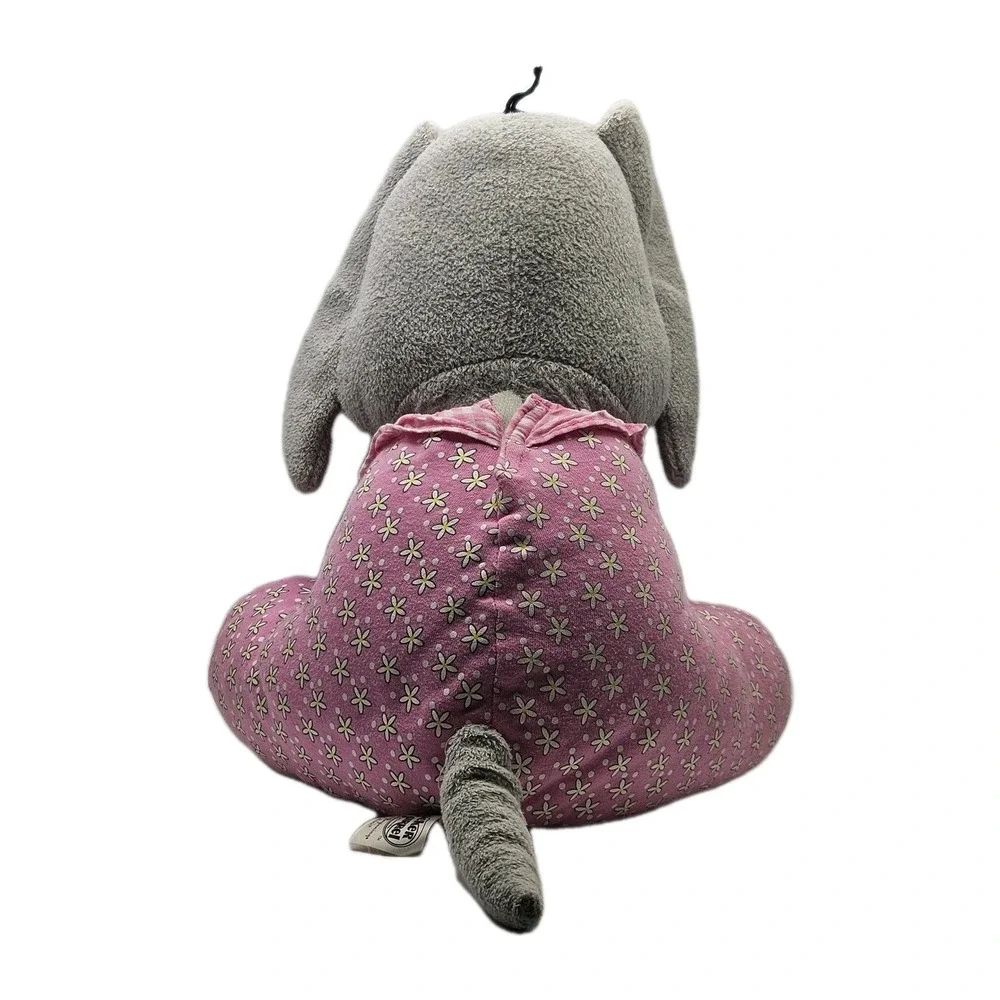 HTF Cracker Barrel Pink Gray Elephant Cherished Beginnings Plush‎ Removable Pjs
